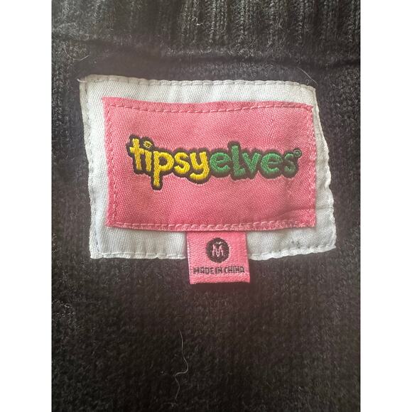 Tipsy Elves Black Sweater Vest w/Sequin Snowflakes - Picture 4 of 5